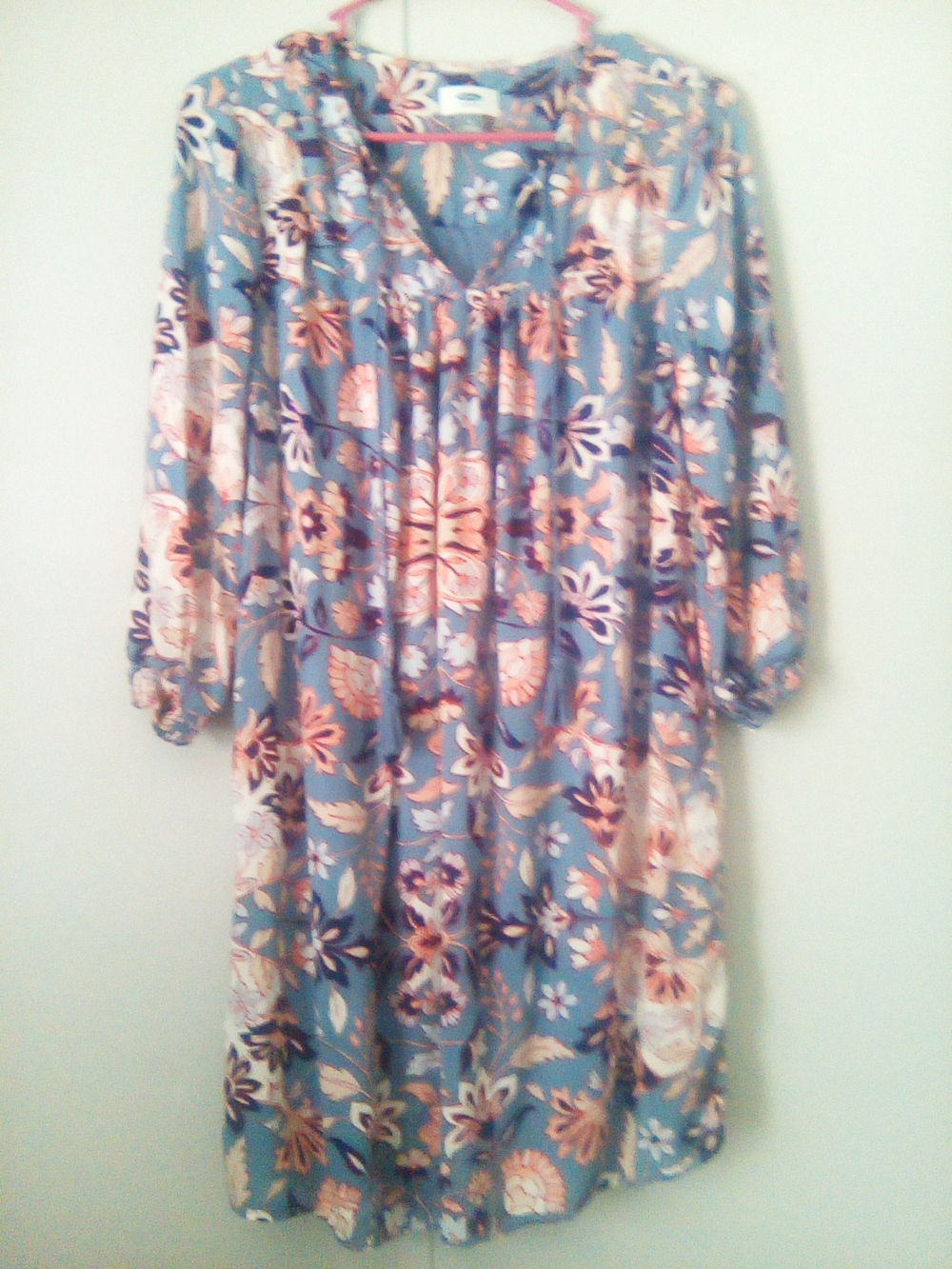 Old Navy Blue Floral V-Neck Tunic